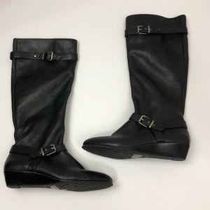 Arturo Chiang Black Leather Boots Size 9